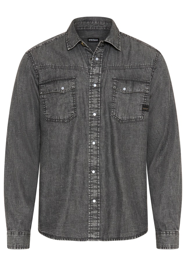 Bruno Banani Jeanshemd »schmal geschnitten« schmale Basic-Passform, aus Baumwolle in Denim-Jeans-Qualität