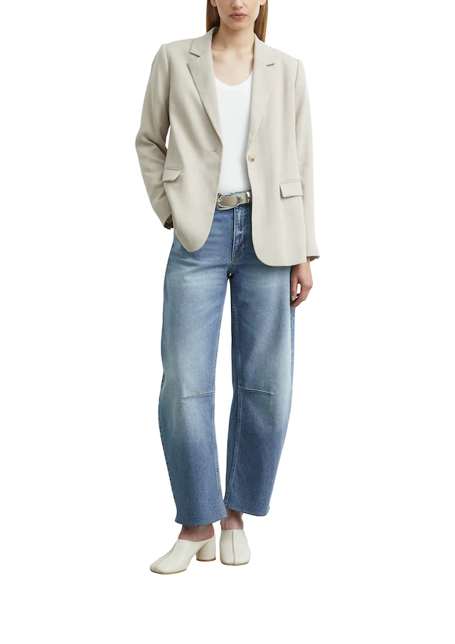 Comma Langarmshirt mit tiefem Rundhals / Viskose-Stretch