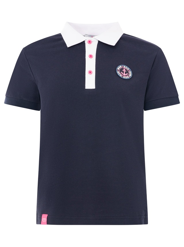 Zwillingsherz Poloshirt »Maritim« kontrastierende Polokragen mit Knopfleiste, Brustlogo mit Anker