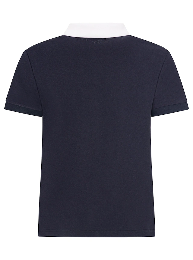 Zwillingsherz Poloshirt »Maritim« kontrastierende Polokragen mit Knopfleiste, Brustlogo mit Anker