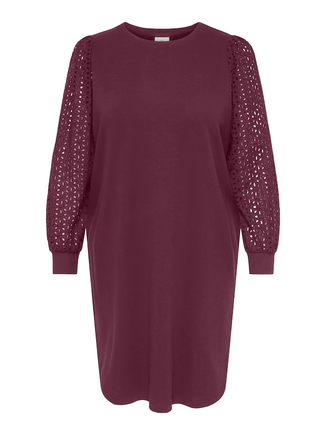 ONLY CARMAKOMA Midikleid »CARDONNA L/S MIX O-NECK MIDI DRESS JRS« Baumwollmischung