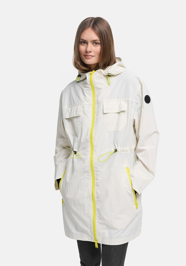 Marikoo Outdoorjacke »Trüffelbonbon« Langer Windbreaker mit Kordelzug und Kontrastreißverschluss