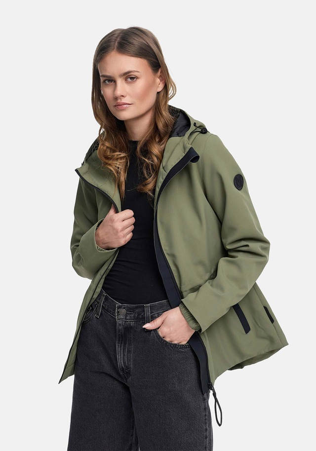 Marikoo Outdoorjacke »Katzilein« Leichte Übergangsjacke mit Kapuze und Kordelzug