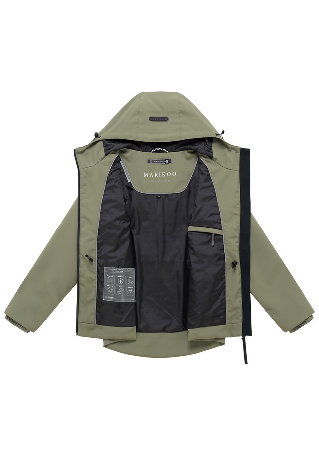 Marikoo Outdoorjacke »Katzilein« Leichte Übergangsjacke mit Kapuze und Kordelzug