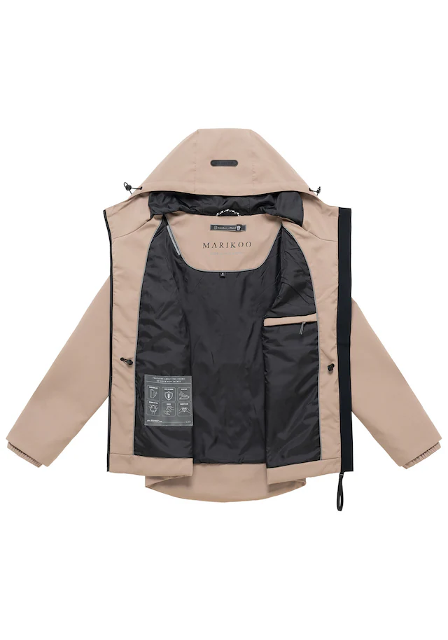 Marikoo Outdoorjacke »Katzilein« Leichte Übergangsjacke mit Kapuze und Kordelzug