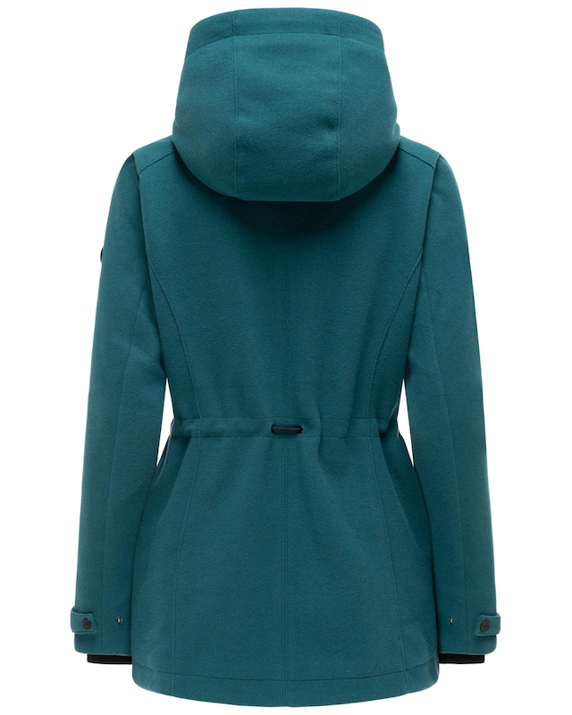 Navahoo Kurzmantel »Lächelstern 14« Lange Damen Übergangsjacke in Wollmantel-Optik mit Kapuze