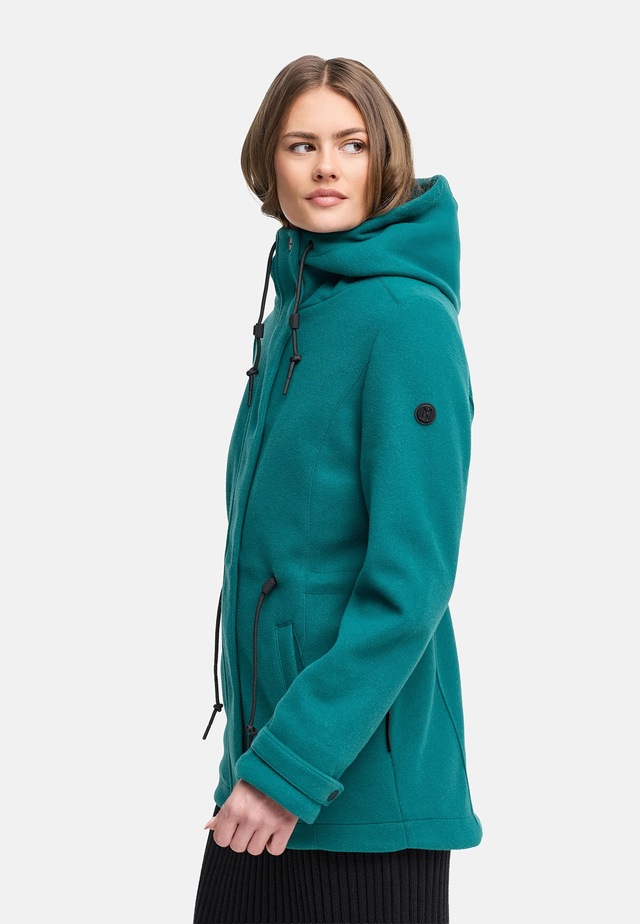 Navahoo Kurzmantel »Lächelstern 14« Lange Damen Übergangsjacke in Wollmantel-Optik mit Kapuze