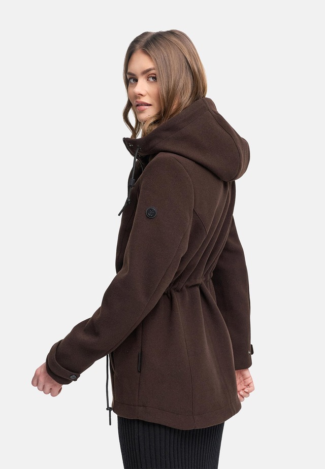 Navahoo Kurzmantel »Lächelstern 14« Lange Damen Übergangsjacke in Wollmantel-Optik mit Kapuze