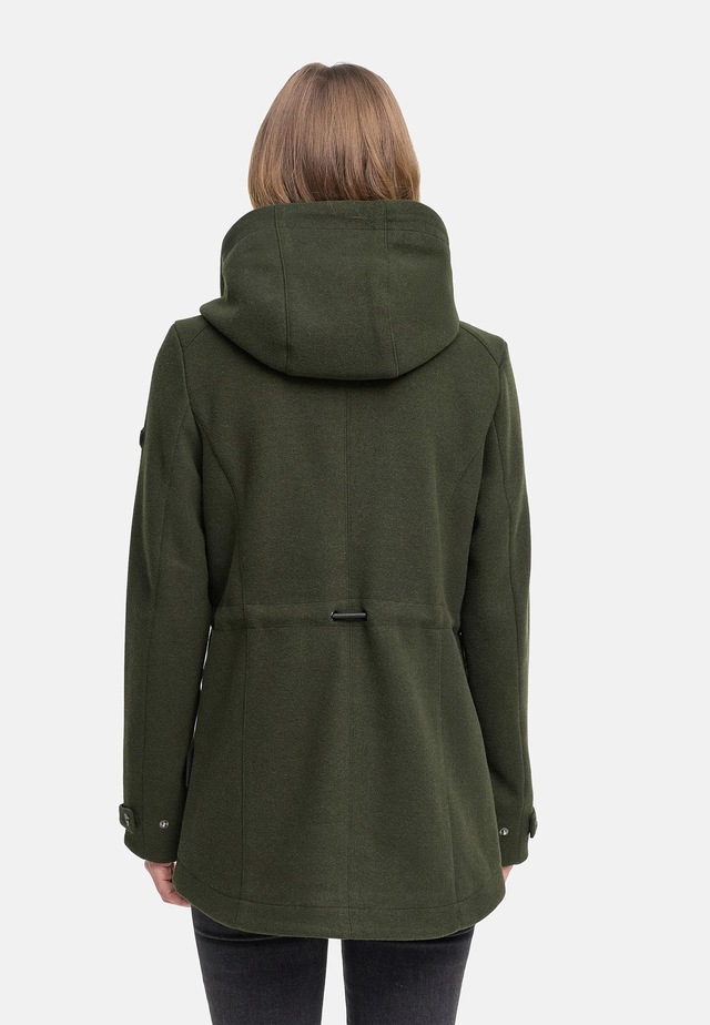 Navahoo Kurzmantel »Lächelstern 14« Lange Damen Übergangsjacke in Wollmantel-Optik mit Kapuze