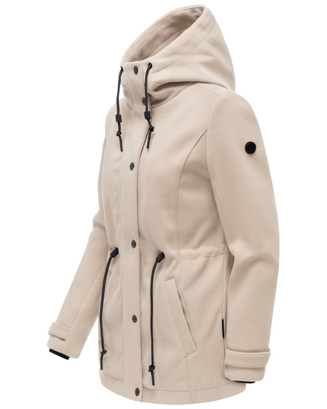 Navahoo Kurzmantel »Lächelstern 14« Lange Damen Übergangsjacke in Wollmantel-Optik mit Kapuze
