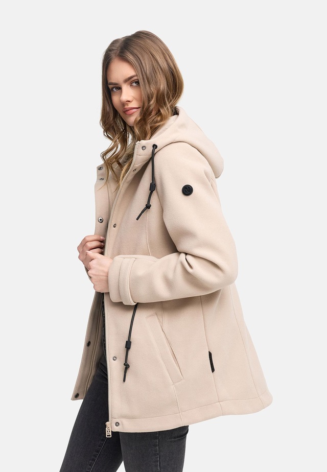 Navahoo Kurzmantel »Lächelstern 14« Lange Damen Übergangsjacke in Wollmantel-Optik mit Kapuze