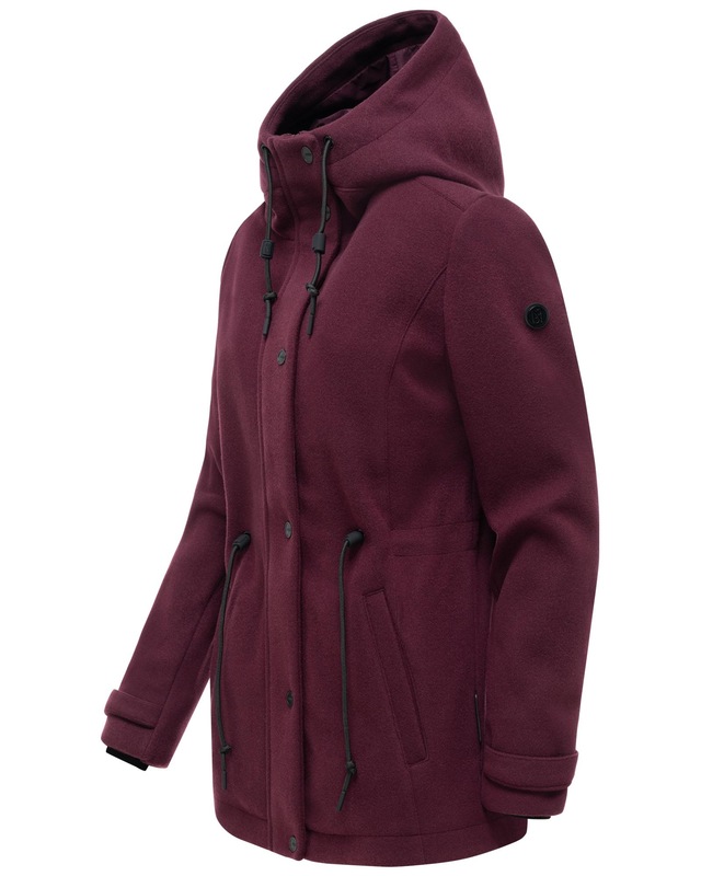 Navahoo Kurzmantel »Lächelstern 14« Lange Damen Übergangsjacke in Wollmantel-Optik mit Kapuze
