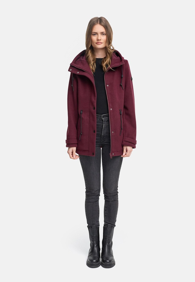 Navahoo Kurzmantel »Lächelstern 14« Lange Damen Übergangsjacke in Wollmantel-Optik mit Kapuze