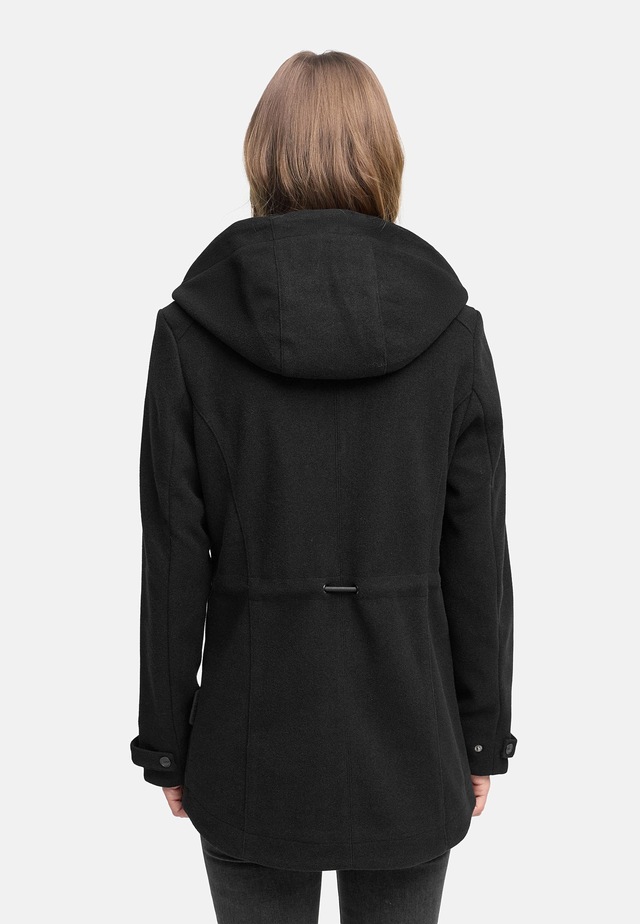 Navahoo Kurzmantel »Lächelstern 14« Lange Damen Übergangsjacke in Wollmantel-Optik mit Kapuze
