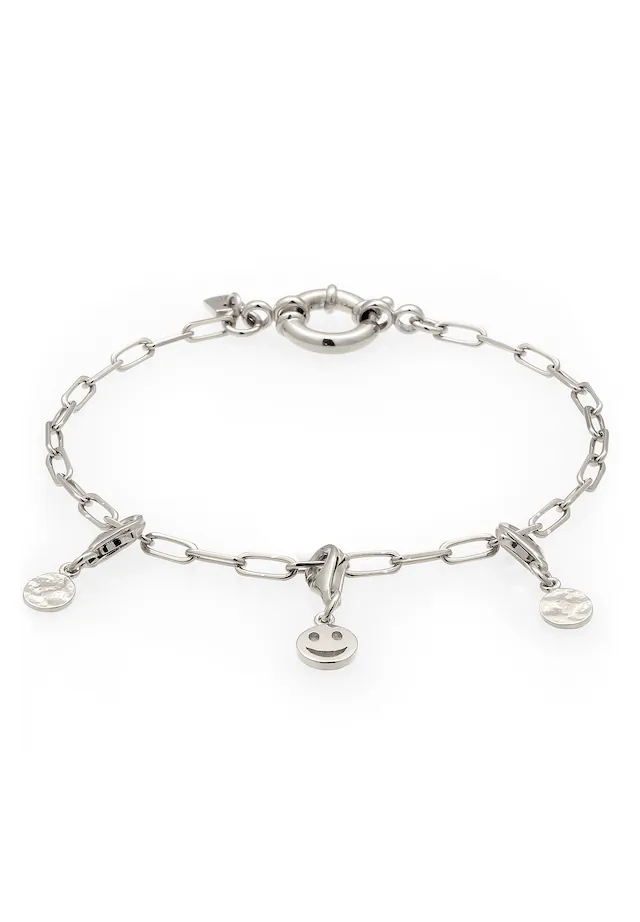 Kuzzoi Armkette »Armband Smiling Face Charm Anhänger 925 Sterling Silber«