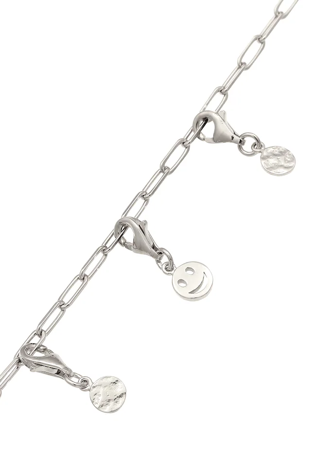 Kuzzoi Armkette »Armband Smiling Face Charm Anhänger 925 Sterling Silber«