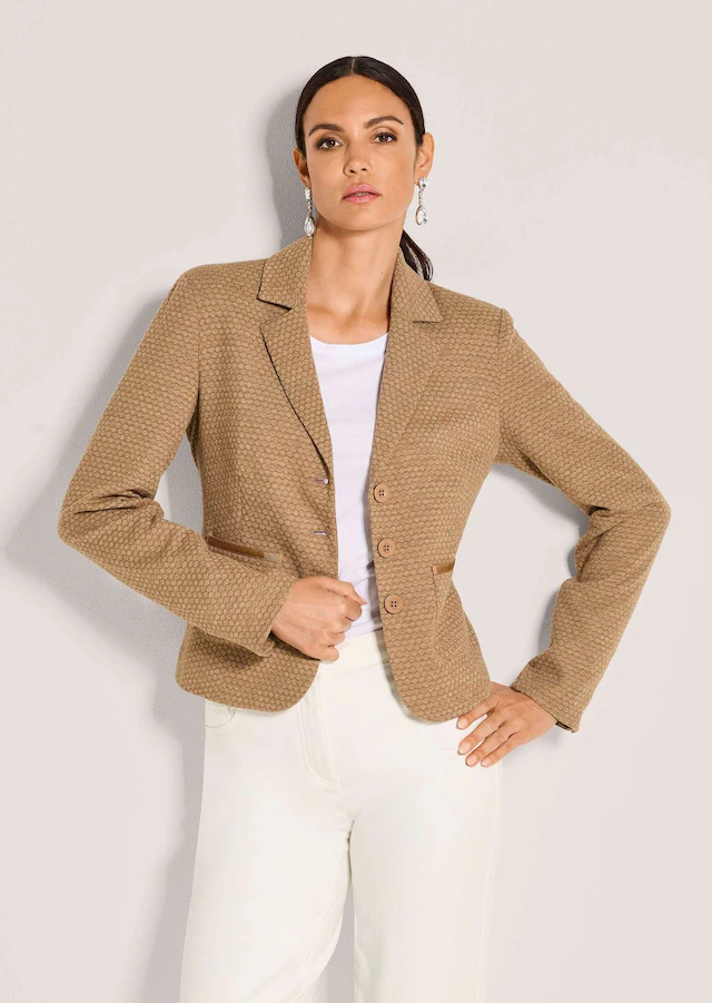 MADELEINE Jackenblazer »Jerseyblazer Kurzblazer mit Wabenmuster« Strukturjersey