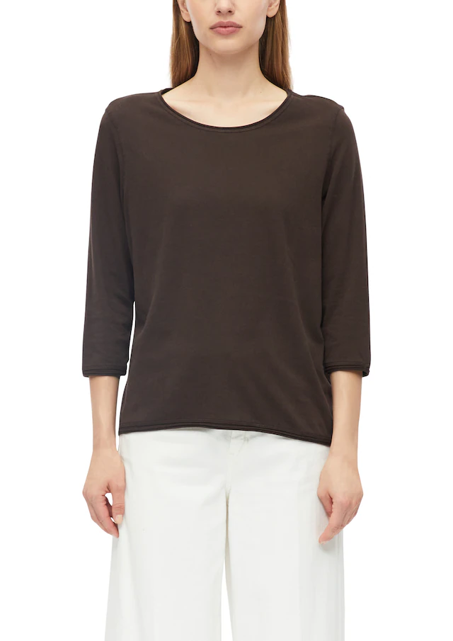s.Oliver Rundhalsshirt 7/8-Arm Sommershirt mit Rundhals