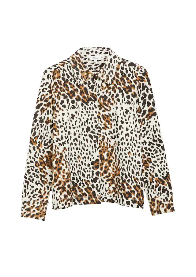 s.Oliver Hemdbluse Angesetzte, elastische Bündchen an Ärmeln