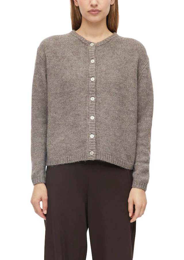 s.Oliver Cardigan Strickjacke mit Knopfleiste und Rundhals / mit Wolle