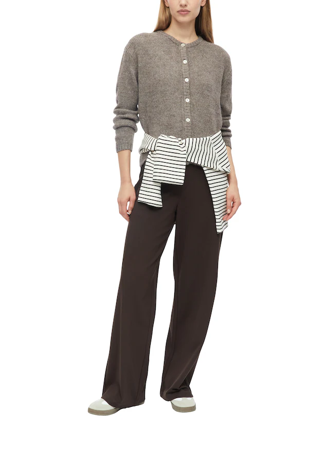 s.Oliver Cardigan Strickjacke mit Knopfleiste und Rundhals / mit Wolle