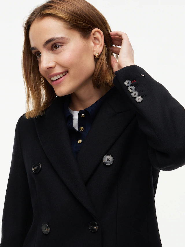 Tommy Hilfiger Langmantel »WOOL CLASSIC DB LONG COAT« Materialmix, mit Wolle