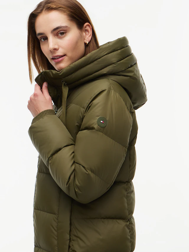 Tommy Hilfiger Steppmantel »TH TAPE DOWN COAT W/HOOD« Kunstfaser, Kapuze