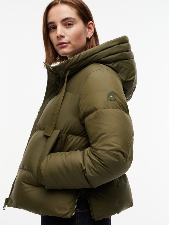 Tommy Hilfiger Steppjacke »TH TAPE DOWN JACKET W/HOOD« mit Kapuze Kunstfaser