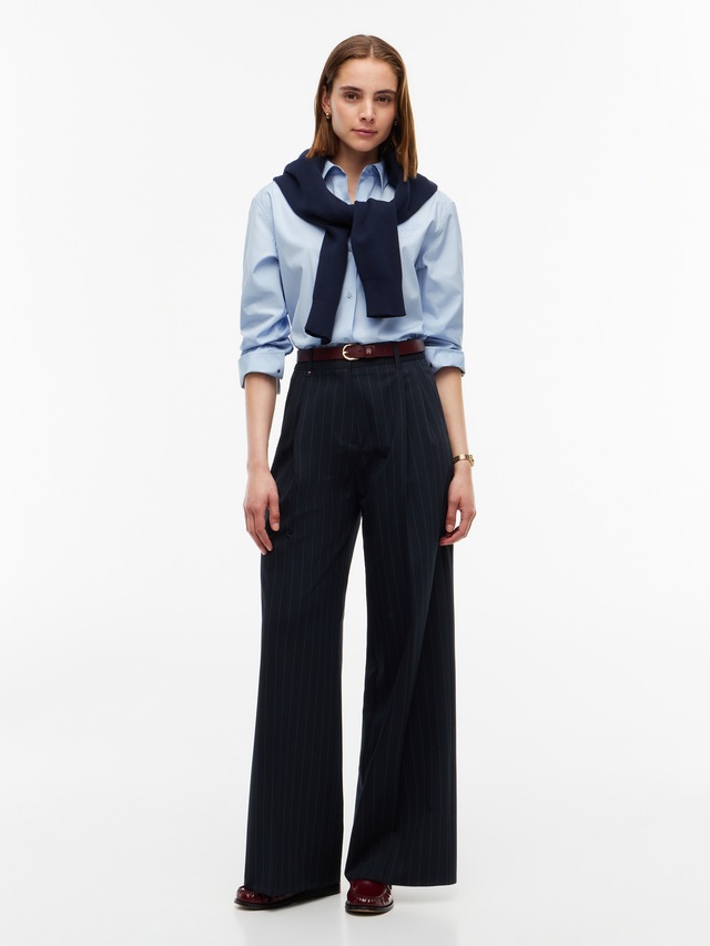 Tommy Hilfiger Anzughose »VISCOSE BLEND WIDE LEG« Materialmix, lässig geschnitten