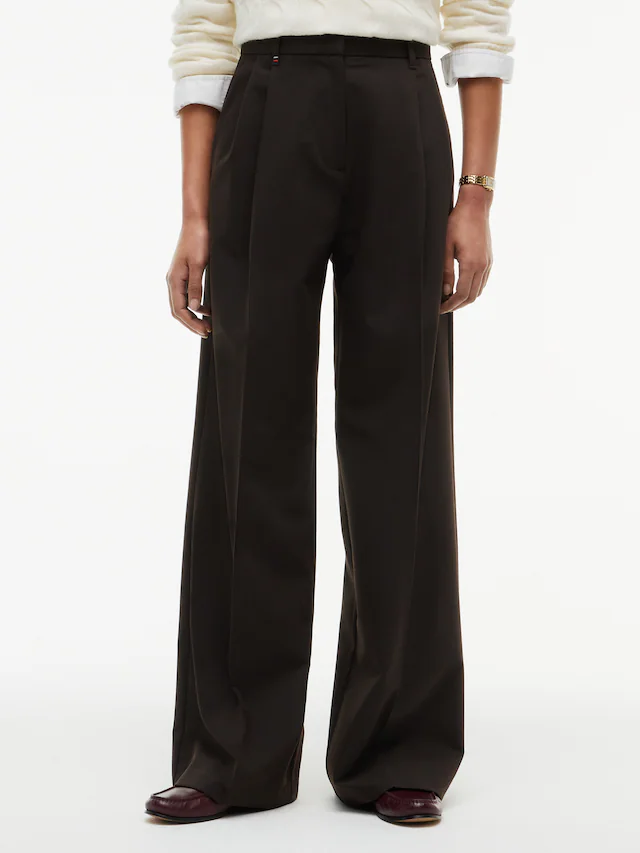Tommy Hilfiger Anzughose »VISCOSE BLEND WIDE LEG« Materialmix, lässig geschnitten