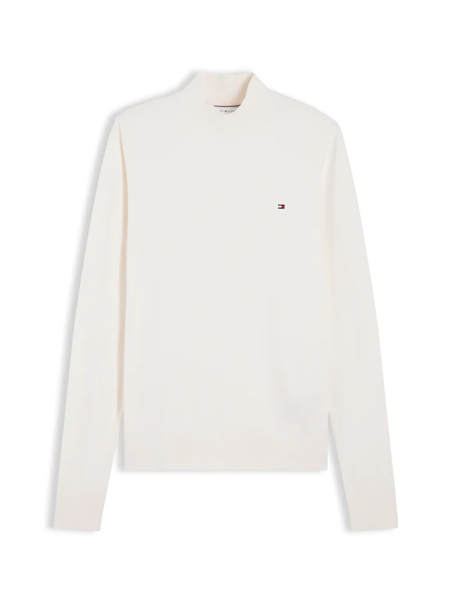 Tommy Hilfiger Strickpullover »COTTON JERSEY SLIM MK-NK SWT« Baumwollmischung, slim fit