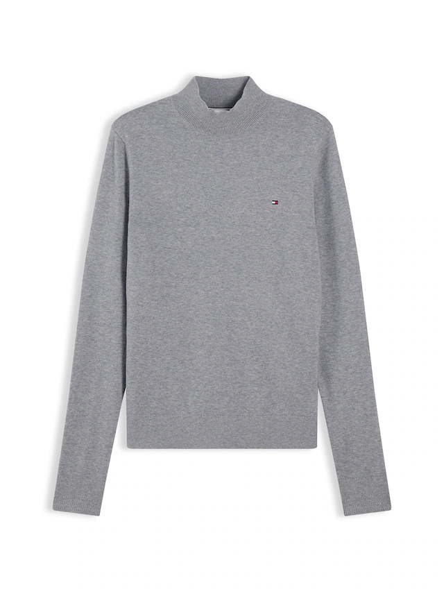 Tommy Hilfiger Strickpullover »COTTON JERSEY SLIM MK-NK SWT« Baumwollmischung, slim fit