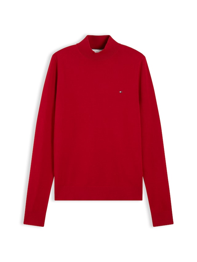 Tommy Hilfiger Strickpullover »COTTON JERSEY SLIM MK-NK SWT« Baumwollmischung, slim fit