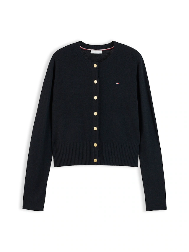 Tommy Hilfiger Strickjacke »SOFT WOOL JERSEY SLIM CARDI« aus reiner Wolle, slim fit