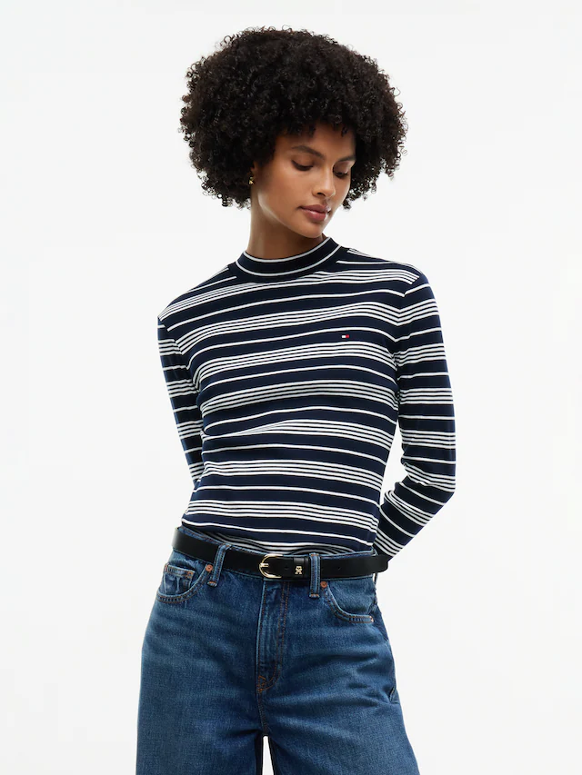 Tommy Hilfiger Langarmshirt »SLIM CODY MOCK-NK LS« Baumwolle, slim fit