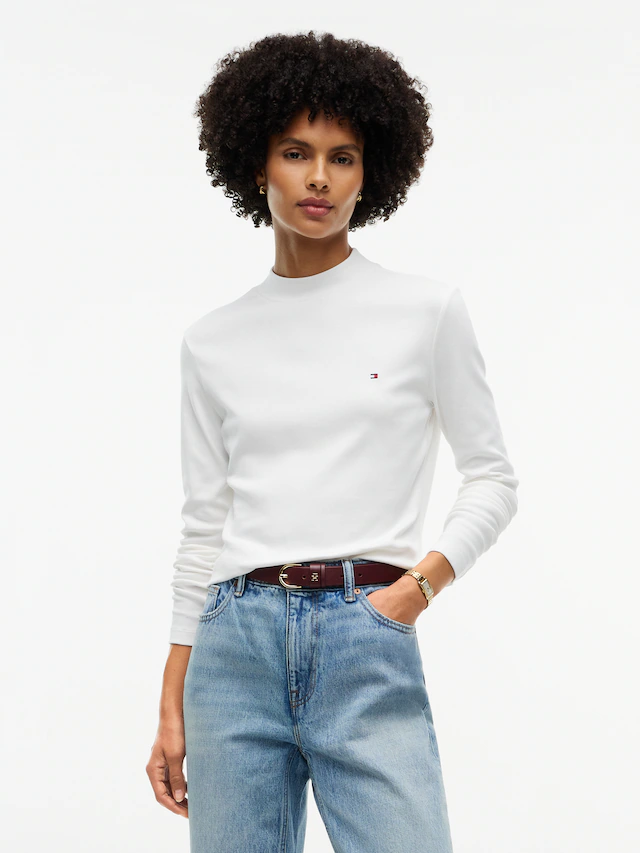 Tommy Hilfiger Langarmshirt »SLIM CODY MOCK-NK LS« Baumwolle, slim fit