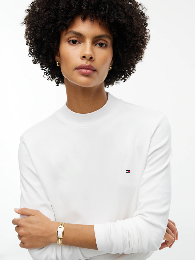 Tommy Hilfiger Langarmshirt »SLIM CODY MOCK-NK LS« Baumwolle, slim fit
