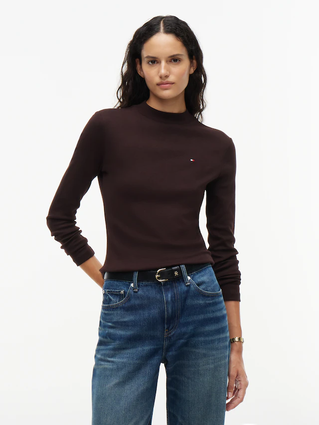 Tommy Hilfiger Langarmshirt »SLIM CODY MOCK-NK LS« Baumwolle, slim fit