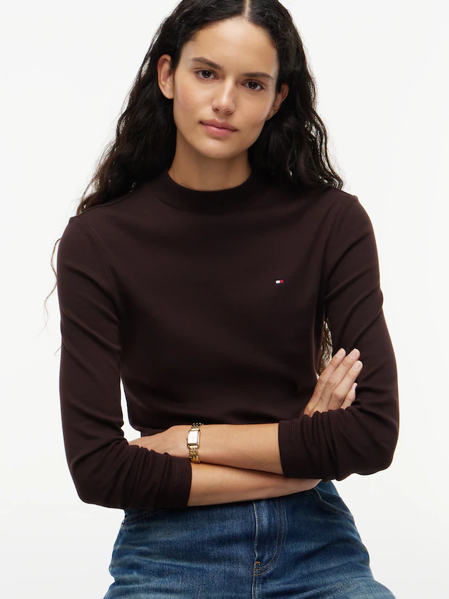 Tommy Hilfiger Langarmshirt »SLIM CODY MOCK-NK LS« Baumwolle, slim fit