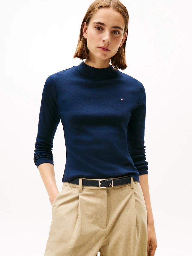 Tommy Hilfiger Langarmshirt »SLIM CODY MOCK-NK LS« Baumwolle, slim fit