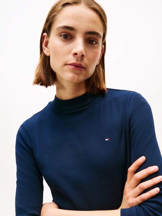 Tommy Hilfiger Langarmshirt »SLIM CODY MOCK-NK LS« Baumwolle, slim fit