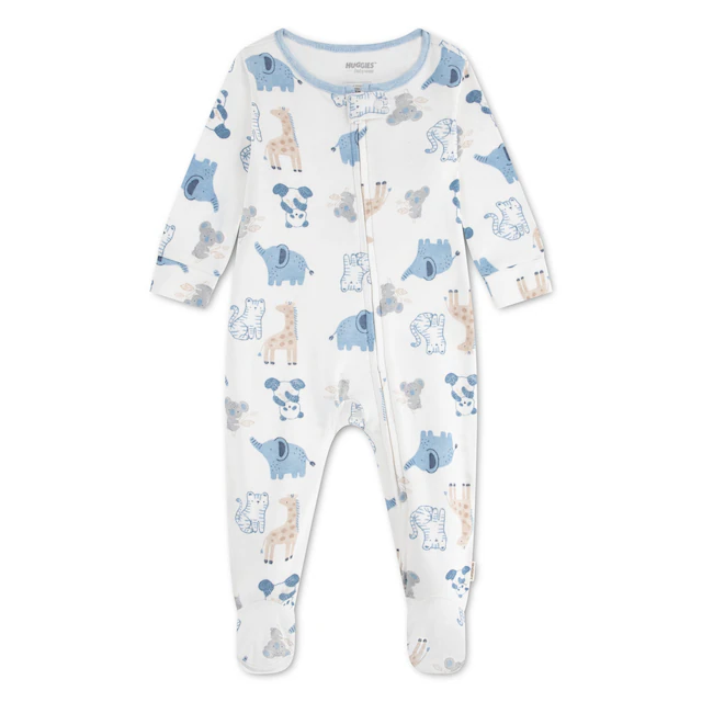 HUGGIES babywear Overall »HUGB FOOTED COVERALL« Strampler mit langen Armen und Füßen / Allover-Print / für Boys