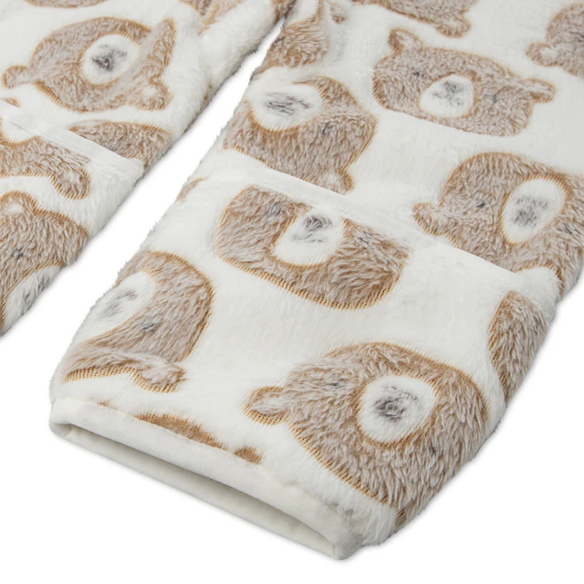 HUGGIES babywear Strampler »HUGN JACQUARD SHERPA PRAM« mit durchgehendem Reißverschluss - Teddymotiv / mit Kapuze