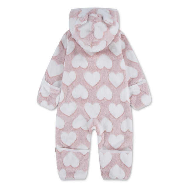 HUGGIES babywear Strampler »HUGN JACQUARD SHERPA PRAM« mit durchgehendem Reißverschluss - Teddymotiv / mit Kapuze