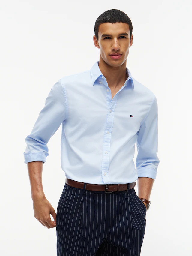 Tommy Hilfiger Langarmhemd »FLEX DOBBY SLIM FIT« Slim Fit Dobby Structure