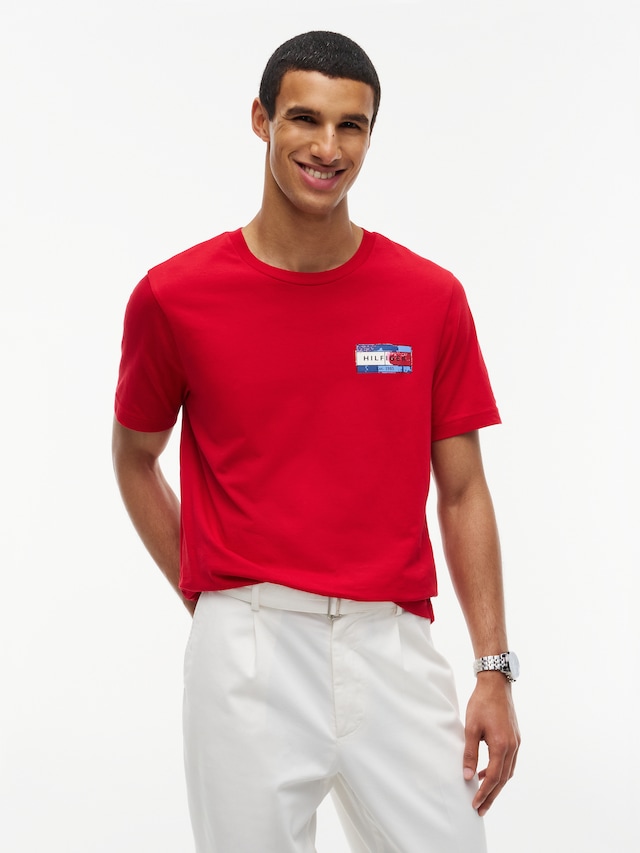 Tommy Hilfiger T-Shirt »BRAND LOVE BACK FLAG GRAPHIC« mit markantem Rückenprint, normale Passform