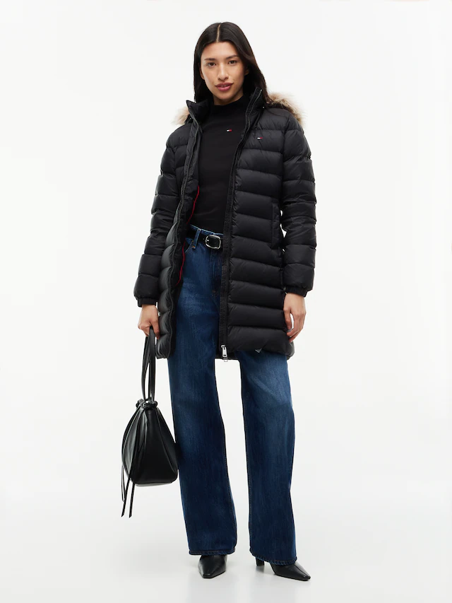 Tommy Jeans Steppmantel »TJW ESSENTIAL HOODED DOWN COAT« Kunstfaser