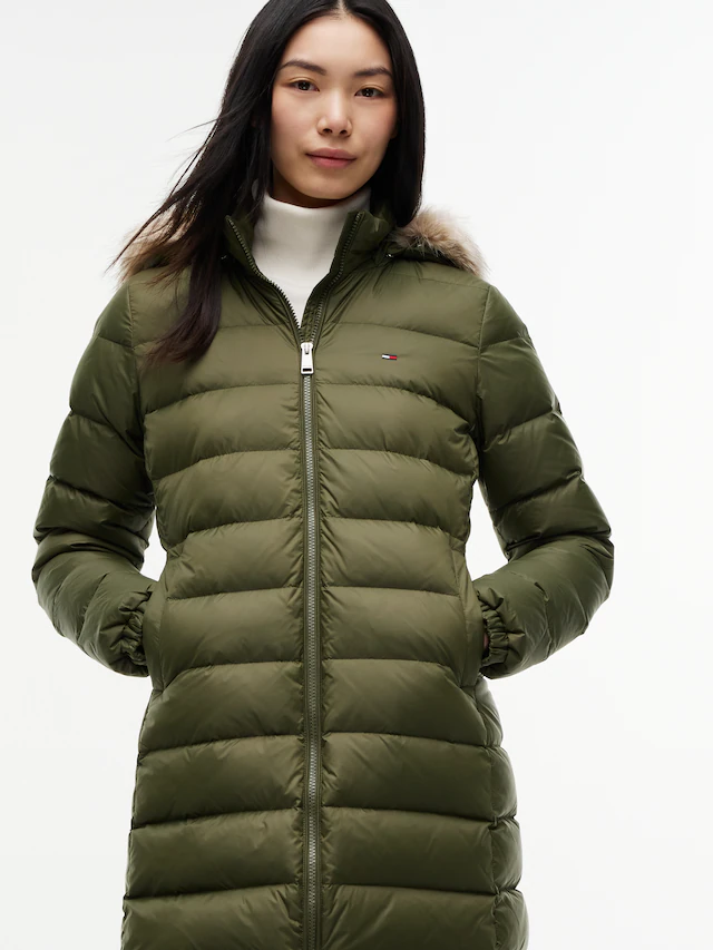 Tommy Jeans Steppmantel »TJW ESSENTIAL HOODED DOWN COAT« Kunstfaser