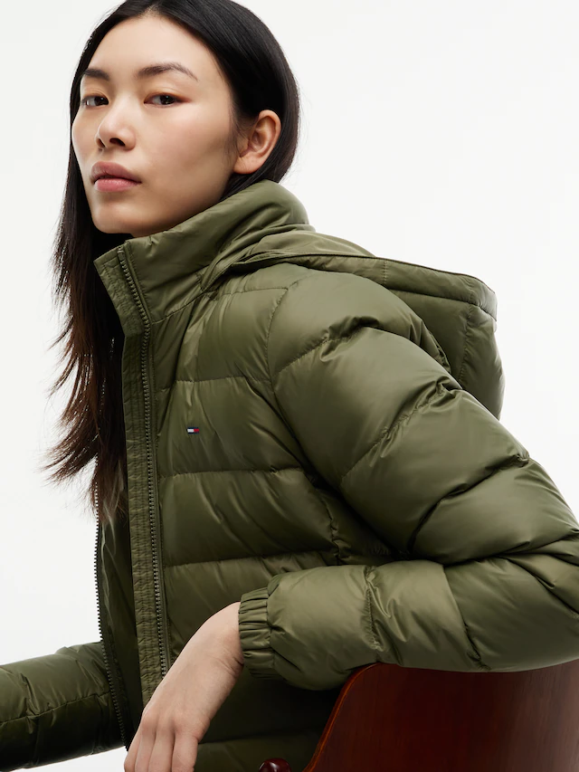 Tommy Jeans Steppmantel »TJW ESSENTIAL HOODED DOWN COAT« Kunstfaser