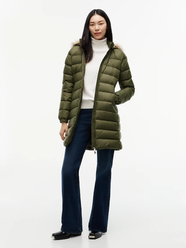 Tommy Jeans Steppmantel »TJW ESSENTIAL HOODED DOWN COAT« Kunstfaser